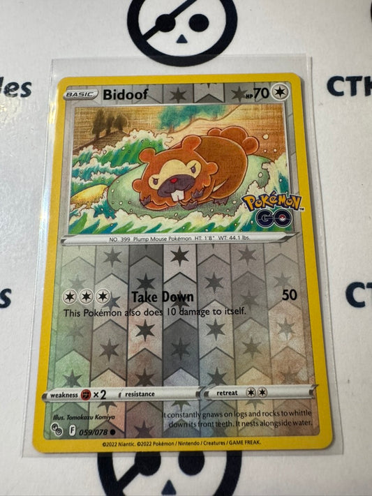 Bidoof #059/078 Reverse Holo -Pokemon Go ! Pokemon Card