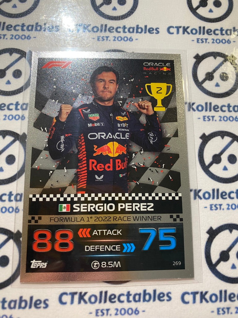 2023 Topps Turbo Attax F1 -Foil Sergio Perez Race Winner #269 Red Bull