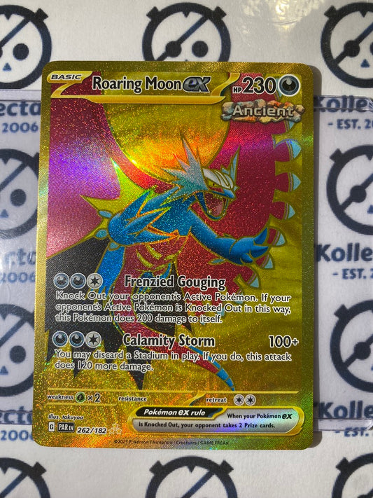 Roaring Moon Ex Gold Secret Rare #262/182 2023 Paradox Rift Pokémon TCG