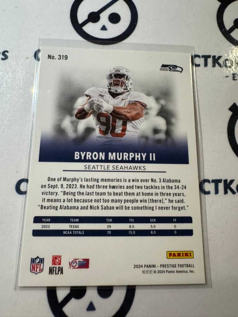 2024 NFL Prestige Rookie Card #319 Byron Murphy II Seattle Seahawks