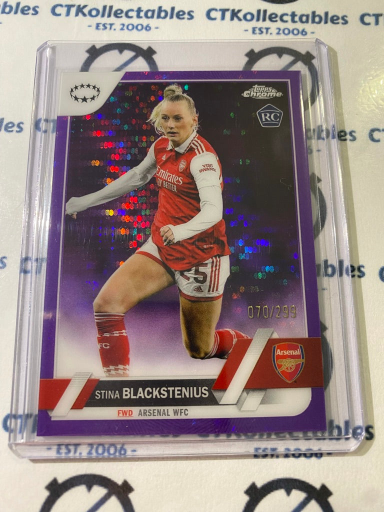 2022-23 Topps Chrome UEFA Women’s Stina Blackstenius Purple Refractor #070/299