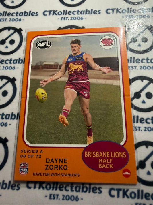 2026 Teamcoach AFL Scanlens Die-Cut Dayne Zorko 08 of 72 Lions