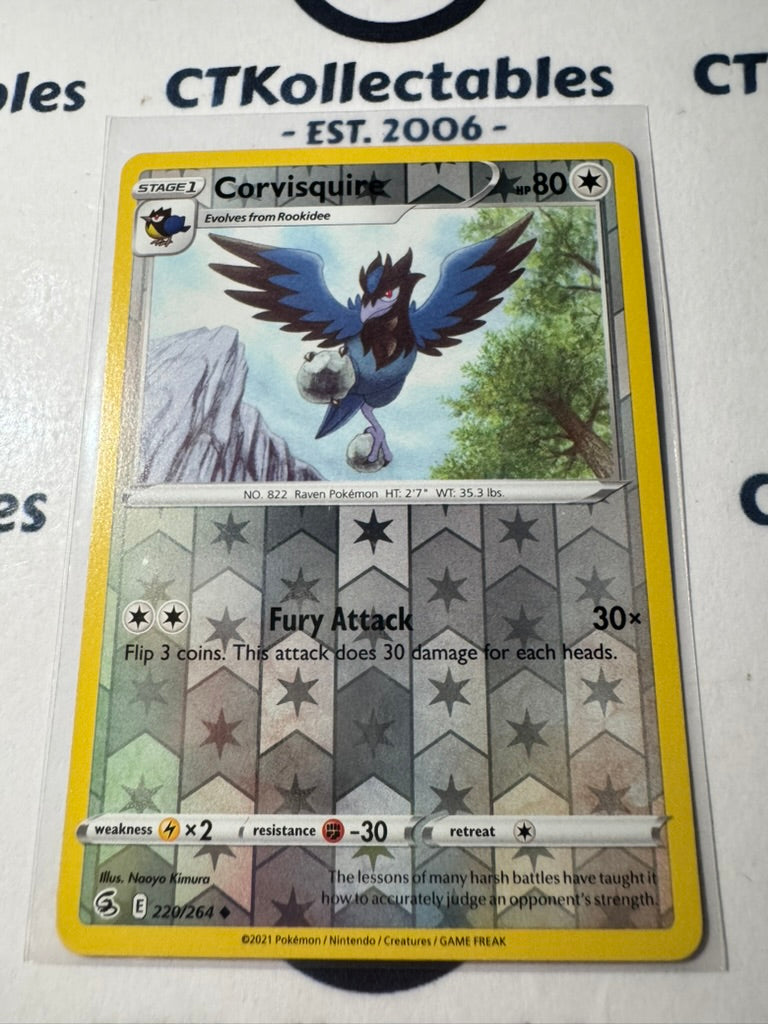 Corvisquire Reverse Holo #220/264 Sword & Shield Fusion Strike Pokemon