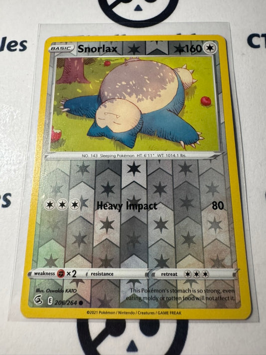 Snorlax Reverse Holo #206/264 Sword & Shield Fusion Strike Pokemon