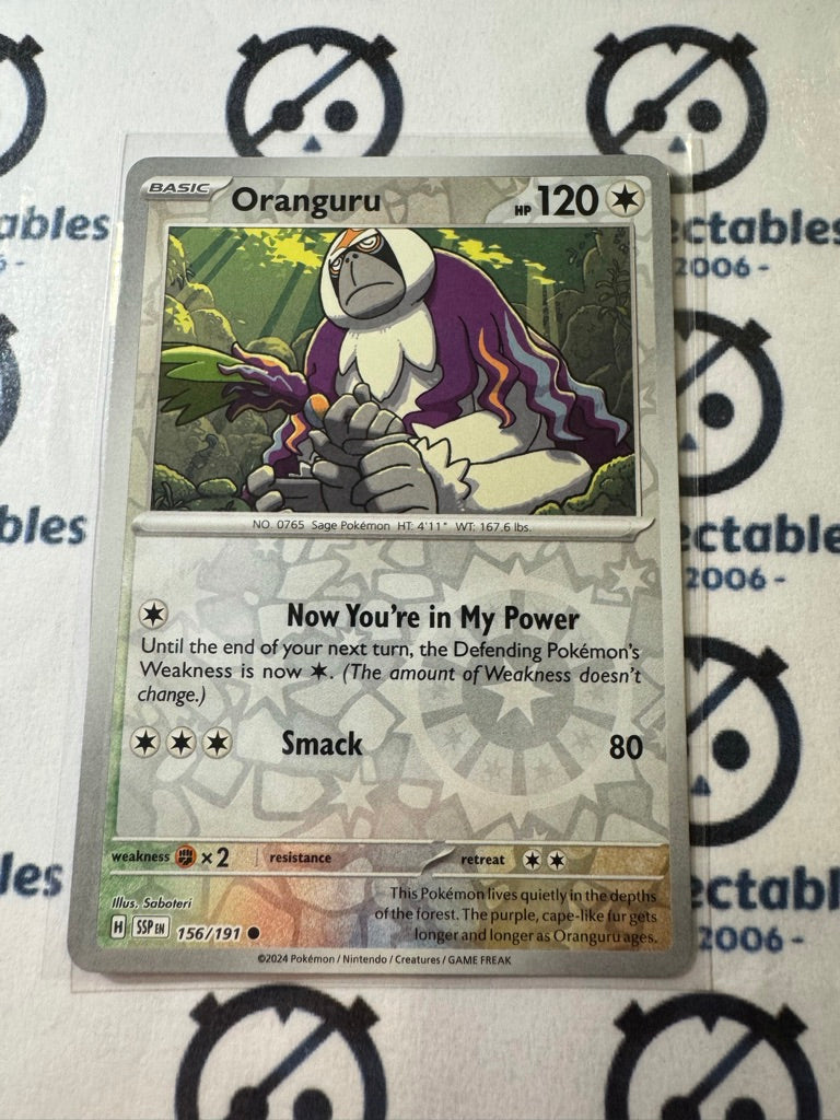 Oranguru Reverse Holo #156/191 Surging Sparks Pokémon TCG 2024