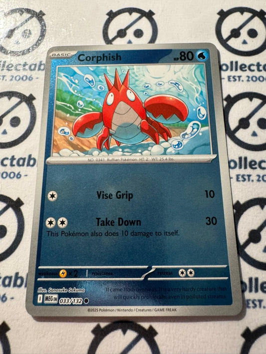 Corphish Reverse Holo #033/132 Mega Evolution Pokemon