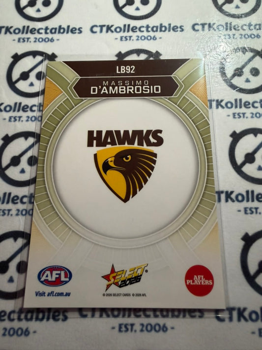 2026 Select AFL Footy Stars Luminous LB92 MAssino D'Ambrosio Hawks