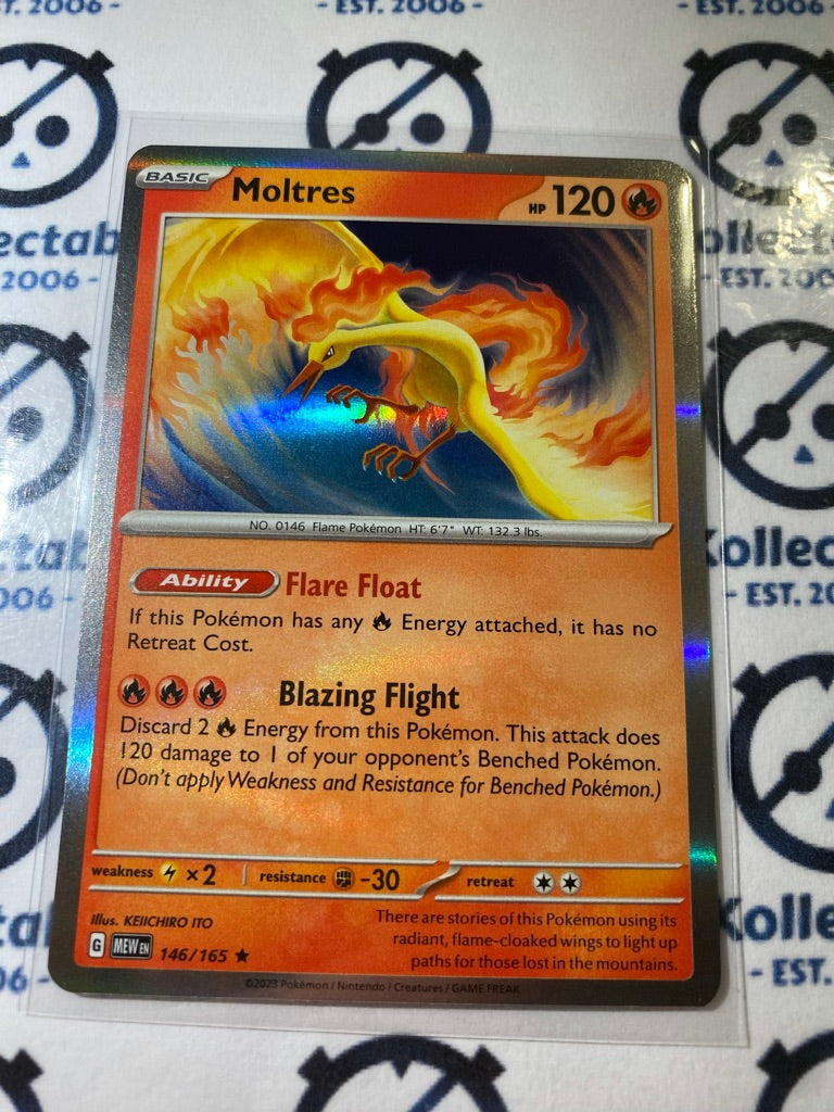 Moltres Holo Rare #146/165 Scarlet & Violet 151 Pokemon Card