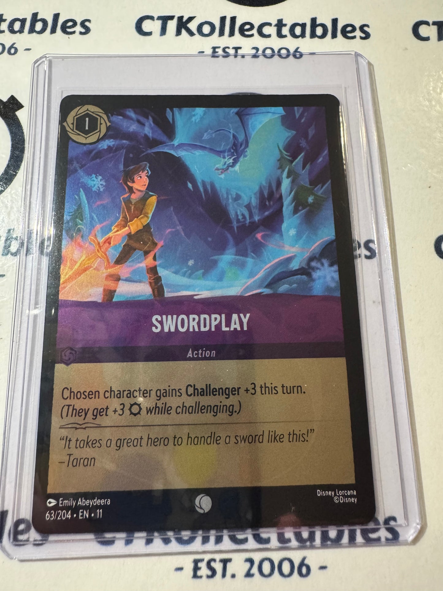 Disney Lorcana Winterspell 63/204 Swordplay COLD FOIL C