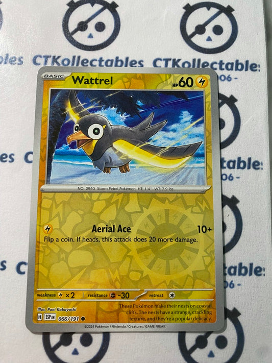 Wattrel Reverse Holo #066/191 Surging Sparks Pokémon TCG 2024