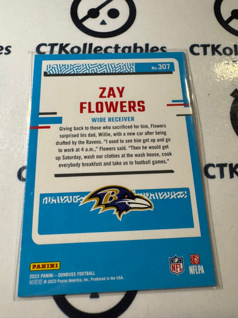 2023 NFL Panini Donruss Rated Rookie #307 Zay Flowers Baltimore Ravens