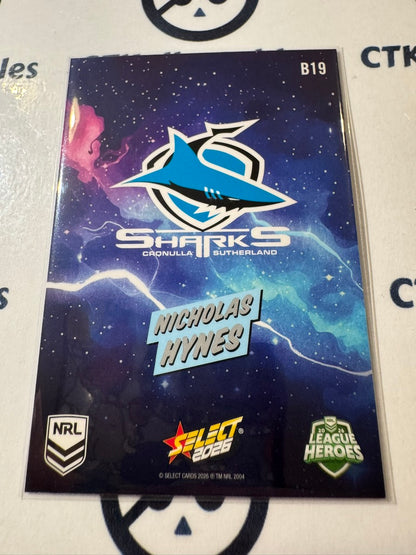 2026 Select NRL League Heroes BANG #B19 Nicholas Hynes Sharks