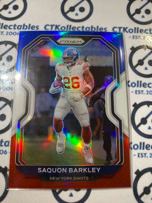 2020 NFL Prizm Saquon Barkley Red White & Blue Prizm #160 Giants