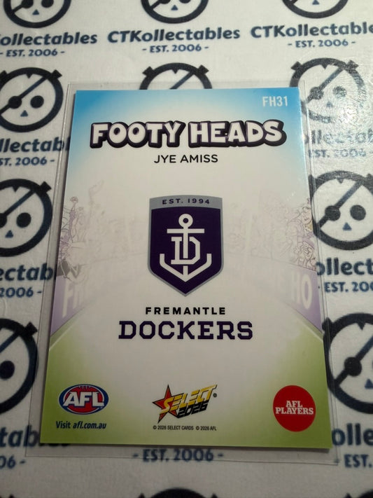 2026 Select AFL Footy Stars Footy Heads FH31 Jye Amiss Dockers