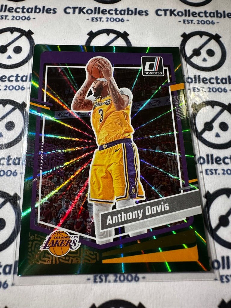 2023-24 NBA Panini Donruss Anthony Davis Green Laser #130 Lakers