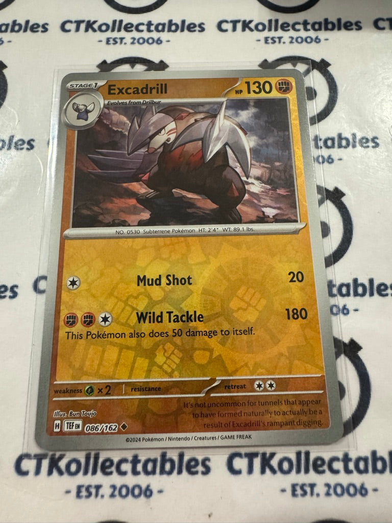 Excadrill Reverse Holo Scarlet & Violet Temporal Forces # 086/162 Pokemon