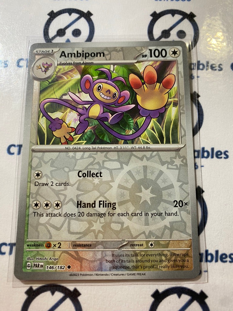 Ambipom Reverse Holo #146/182 2023 Scarlet & Violet Paradox Rift Pokémon TCG