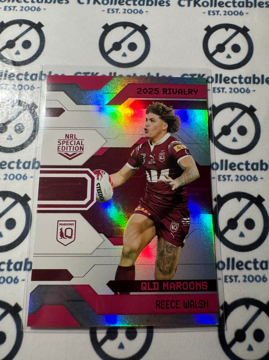 2025 NRL Rivalry Silver Special Edition Reece Walsh S27/36 QLD Maroons