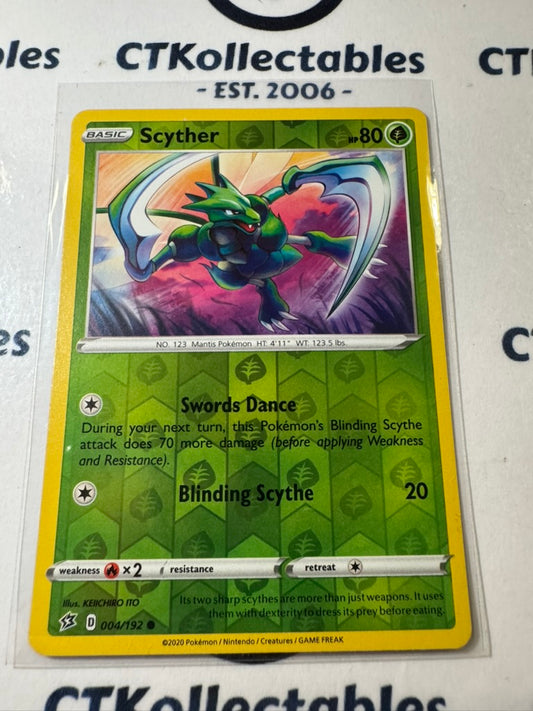 Scyther #004/192 Reverse Holo -Sword & Shield Rebel Clash Pokemon Card