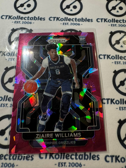 2021-22 NBA Panini Prizm Ziaire Williams Pink Ice Prizm RC #313 Memphis