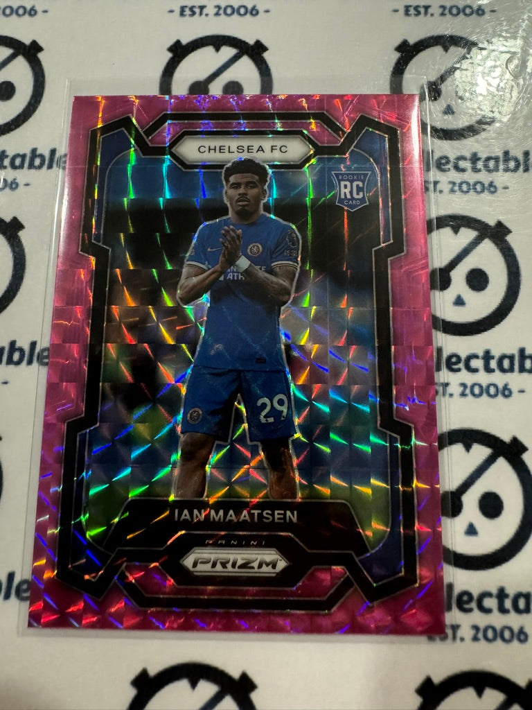 2023-24 Prizm Premier League Soccer Ian Maatsen RC #194 Pink Mosaic Prizm