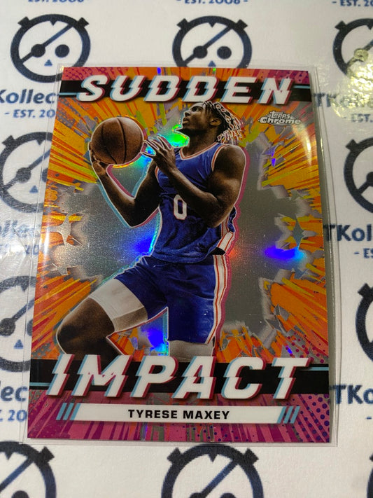 2023/24 Topps NBA Chrome Tyrese Maxey Sudden Impact Pink Refractor #SI-20 76ers