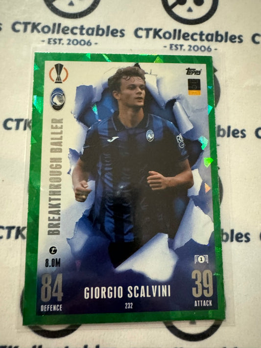 2023-24 TOPPS MATCH ATTAX Giorgio Scalvini Breakthrough Baller #232 Soccer Card