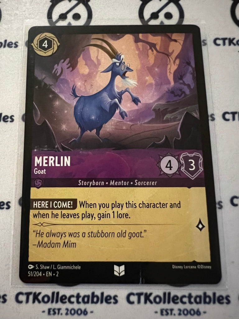 2024 Disney Lorcana Floodborn Non-Foil #51 Merlin, Goat – Uncommon