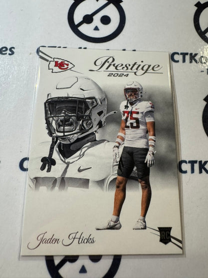 2024 NFL Prestige Rookie Card #345 Jaden Hicks Kansas City Chiefs