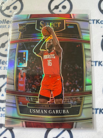 2020-21 Panini NBA Select Usman Garuba Rookie Silver Prizm Concourse #56 Rockets