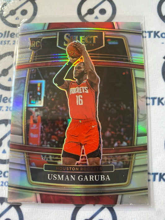 2020-21 Panini NBA Select Usman Garuba Rookie Silver Prizm Concourse #56 Rockets