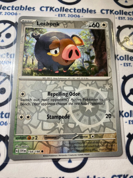 Lechonk Reverse Holo #154/198 2023 Scarlet & Violet Pokémon TCG