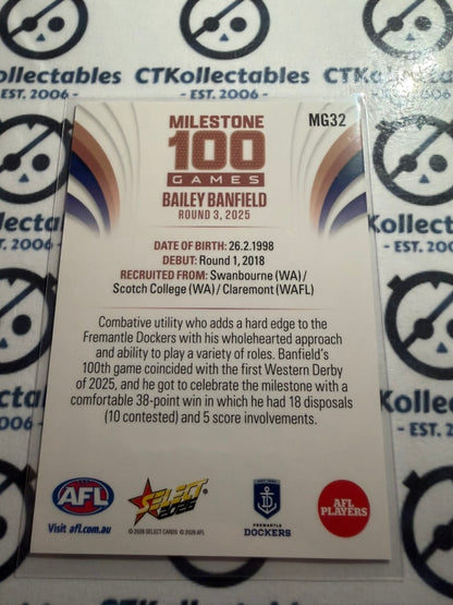 2026 Select AFL Footy Stars Milestone MG32 Bailey Banfield Dockers