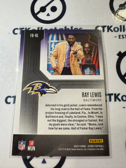 2022 NFL Panini Score First Ballot #FB-RL Ray Lewis Ravens