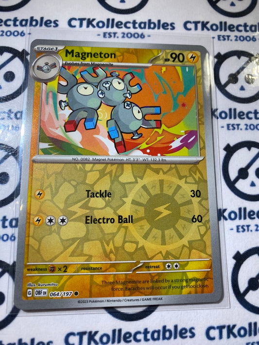 Magneton Reverse Holo #064/197 2023 Obsidian Flames Pokemon Card