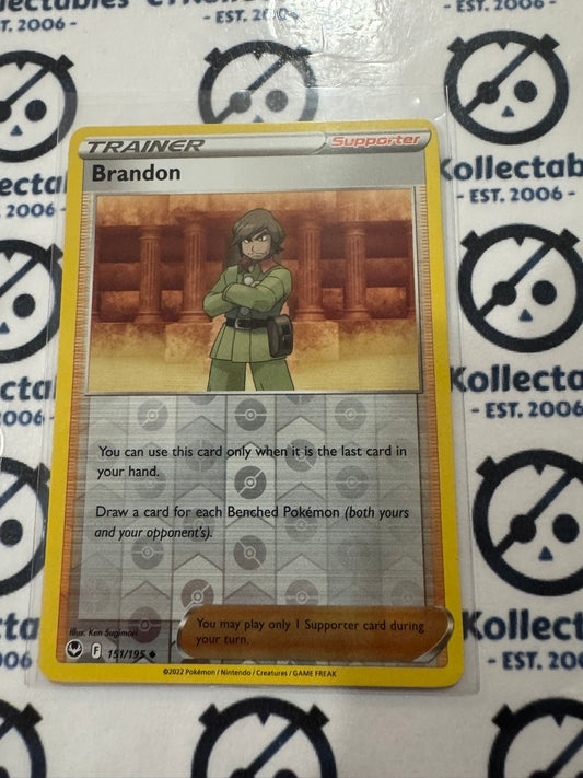 Brandon Reverse Holo #151/195 Sword & Shield Silver Tempest Pokemon Card