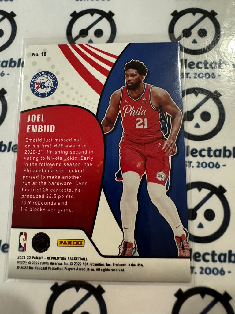 2021-22 NBA Panini Revolution Joel Embiid VORTEX Card #18