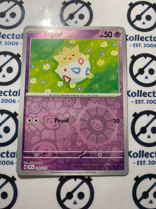 Togepi Reverse Holo #070/191 Surging Sparks Pokémon TCG 2024