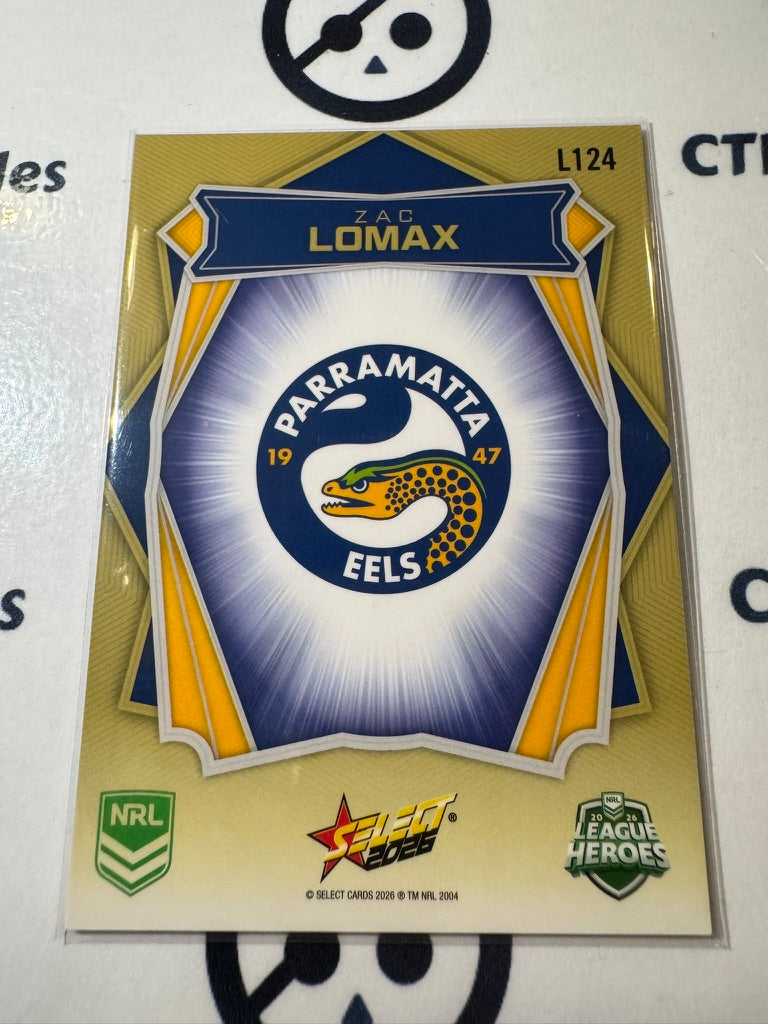 2026 Select NRL League Heroes Luminous Base #L124 Zac Lomax Eels