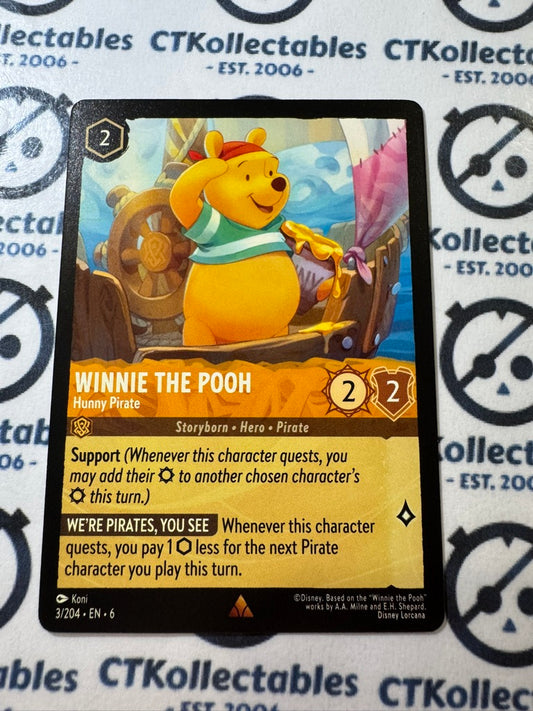 2024 DISNEY LORCANA Azurite Sea - Winnie The Pooh  # 3/204 NON FOIL Game Card