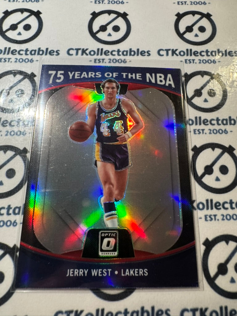 2021-22 NBA Donruss Optic Jerry West 75 Years of NBA Silver Prizm #40 Lakers