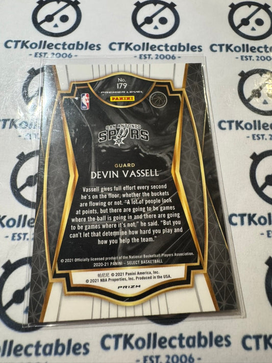 2020-21 Panini NBA Select Devin Vassell Blue Purple Cracked Ice Premier Level RC