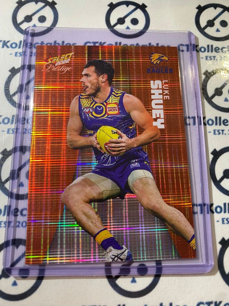 2022 AFL Footy Stars Prestige Orange Parallel #154 Luke Shuey #197/210 Eagles