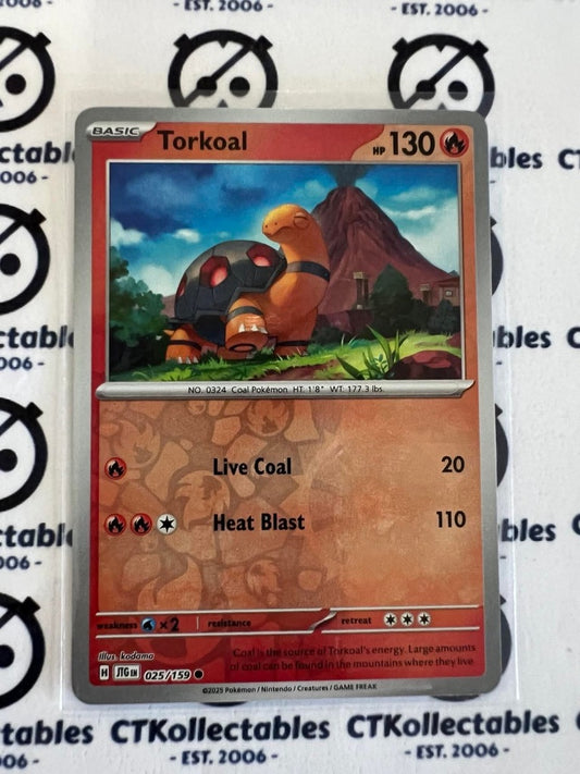 Torkoal Reverse Holo #025/159 Journey Together Pokemon Card TCG