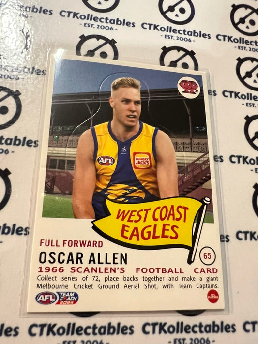 2024 AFL Teamcoach Scanlens Die-Cut Oscar Allen #65 Eagles