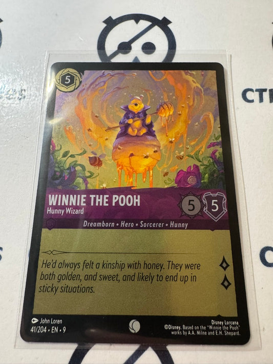 Disney Lorcana Fabled COLD FOIL 41/204 Winnie the Pooh Hunny Wizard C
