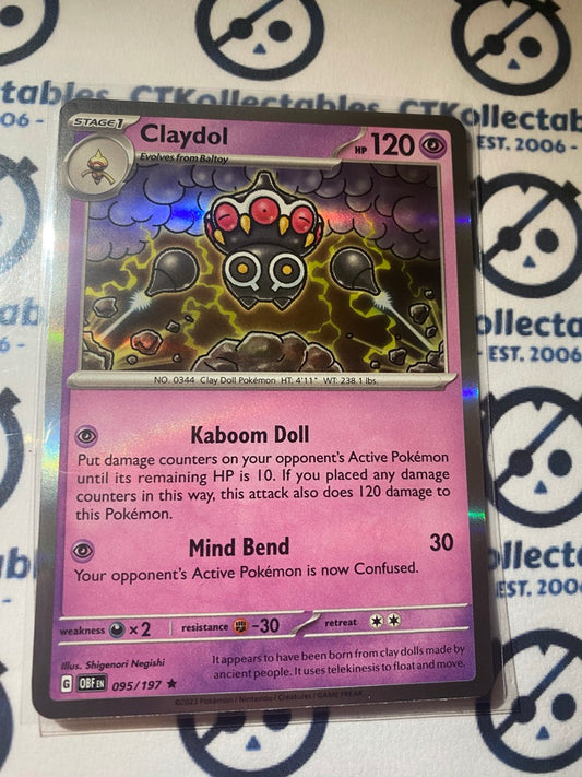 Claydol Holo Rare #095/197 2023 Obsidian Flames Pokemon Card