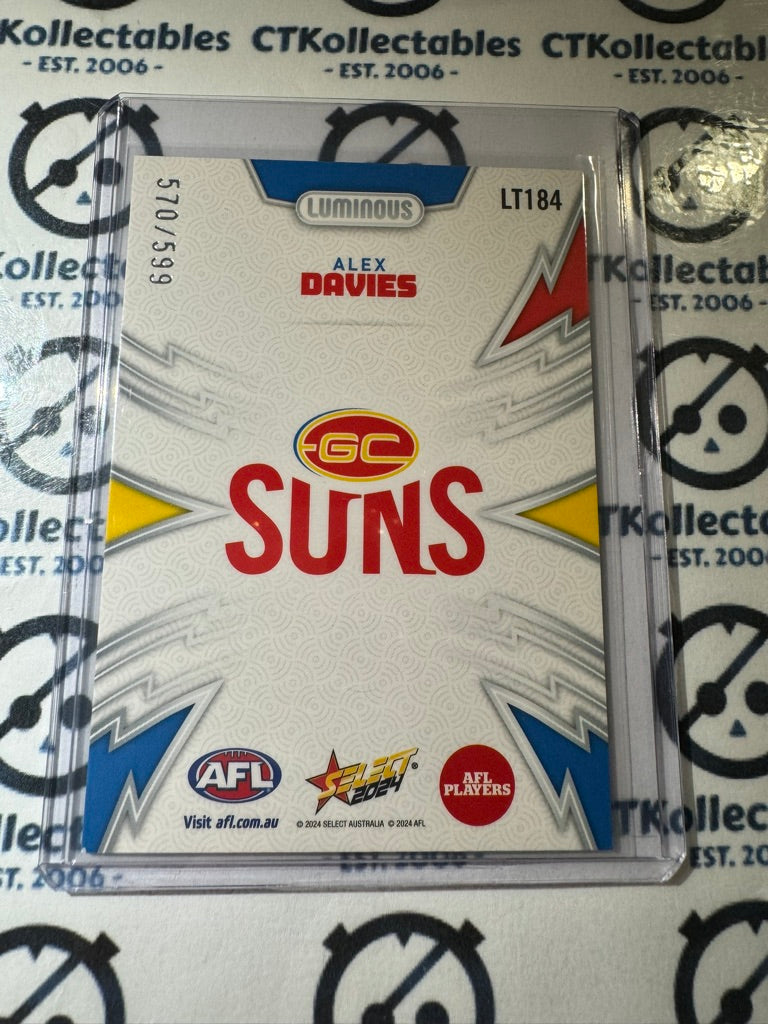 2024 AFL Footy Stars Thunderbolt LT1184 Alex Davies #570/599 Suns