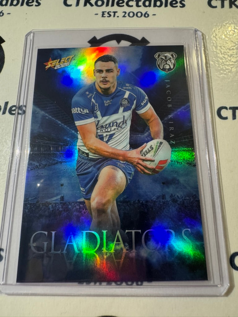 2026 Select NRL League Heroes Gladiators #G24 Jacob Kiraz #300/599 Bulldogs