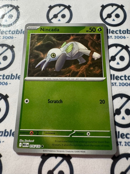 Nincada Reverse Holo #016/132 Mega Evolution Pokemon